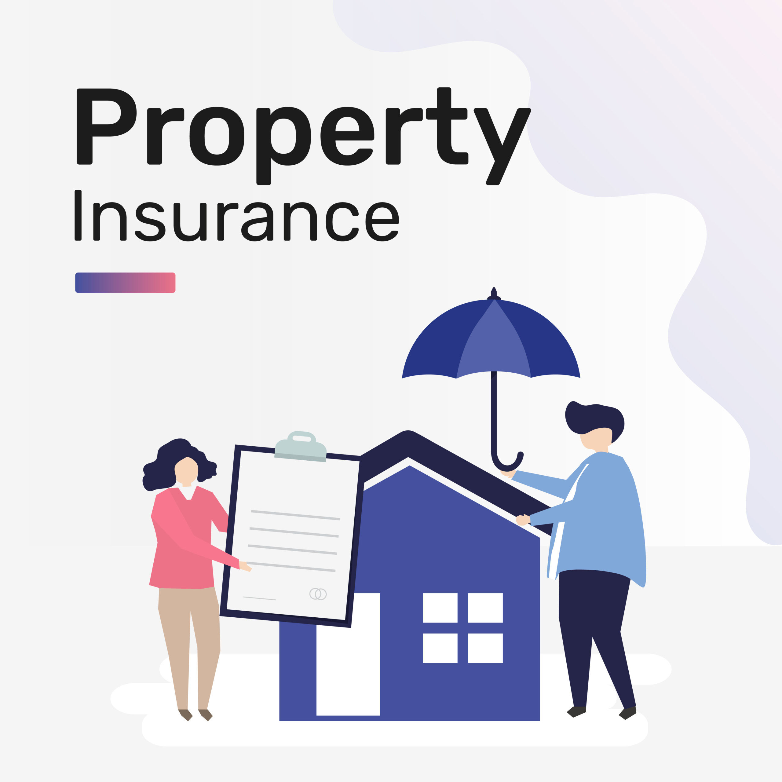 property insurance template vector for social media post